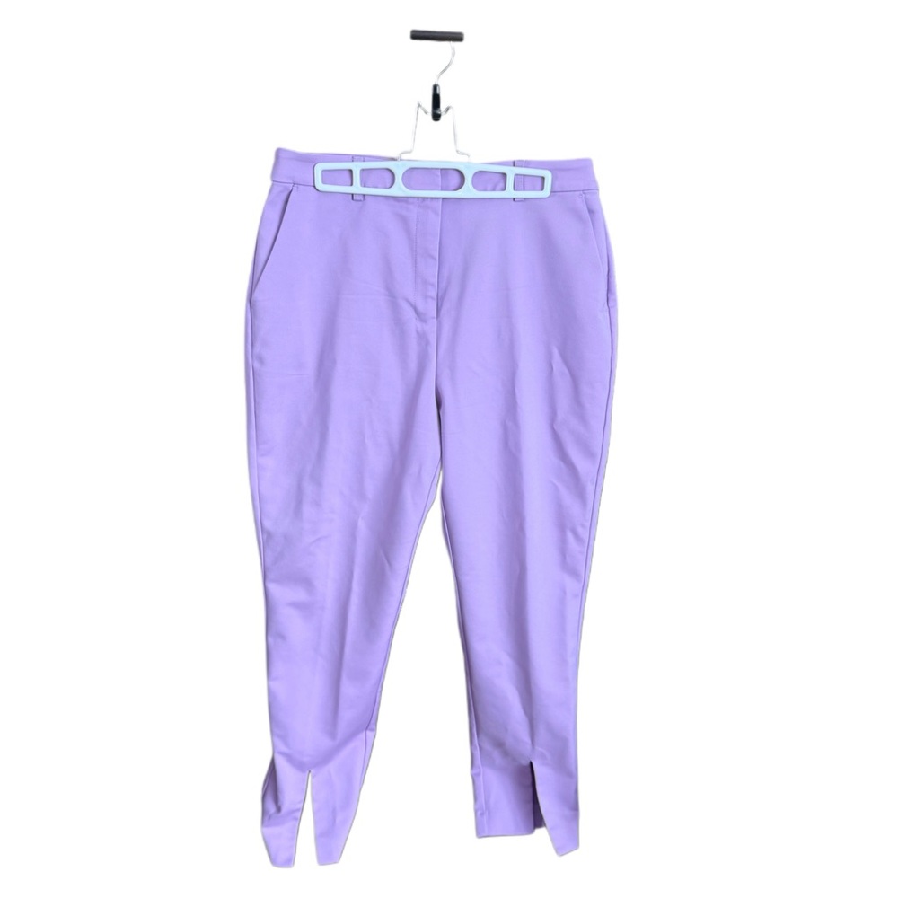 Lilac Slim Ankle Pants with Ankle Slit